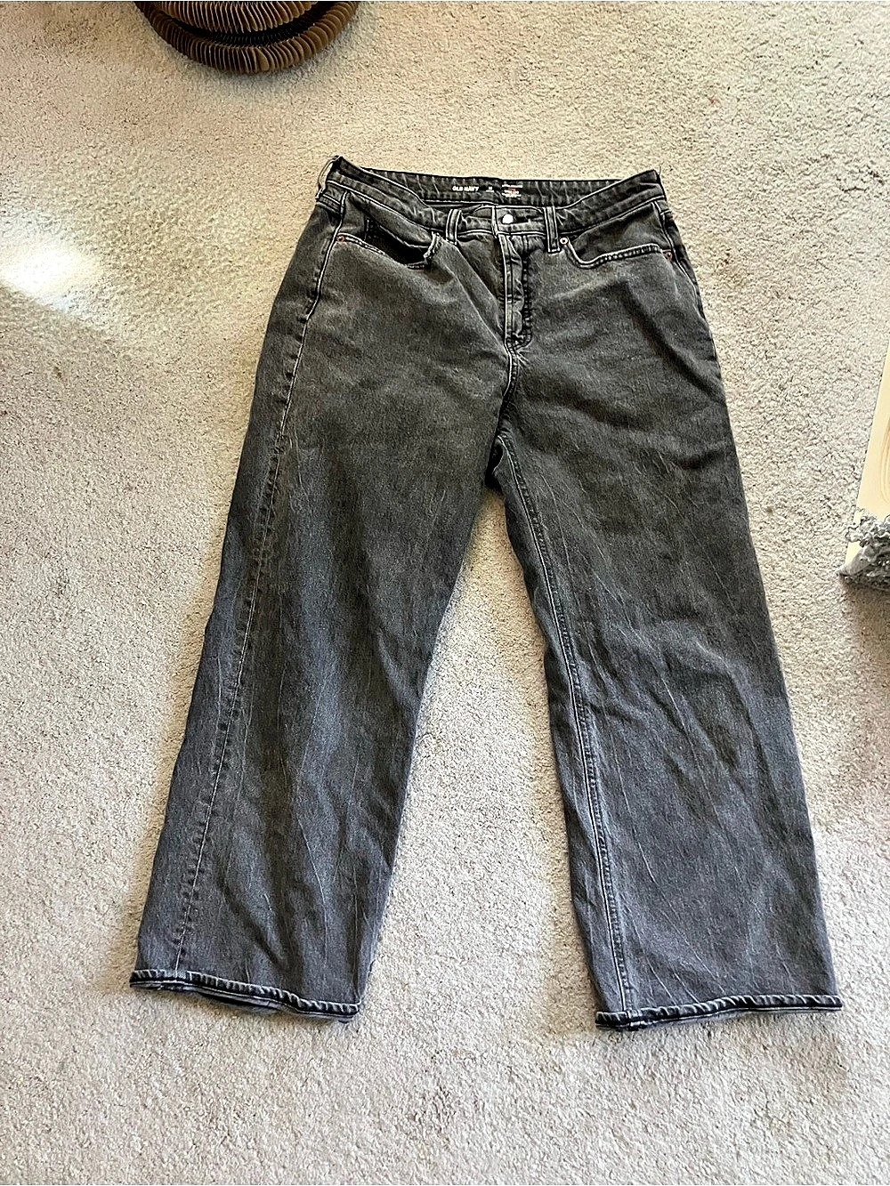 Old Navy Mid Rise Straight Gray Straight Leg Jeans Waist 12